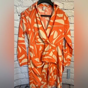 London Times womens Geo Printed, Above the Knee Faux Wrap Dress